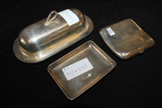 Butter dish, cigarette case and dish